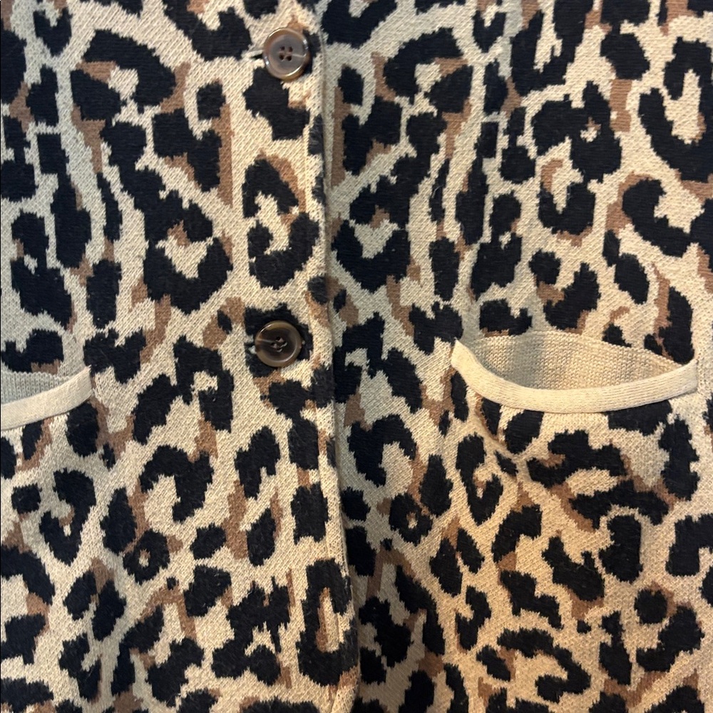 J. Crew Animal Print Blazer in Black and Tan - Picture 2 of 6